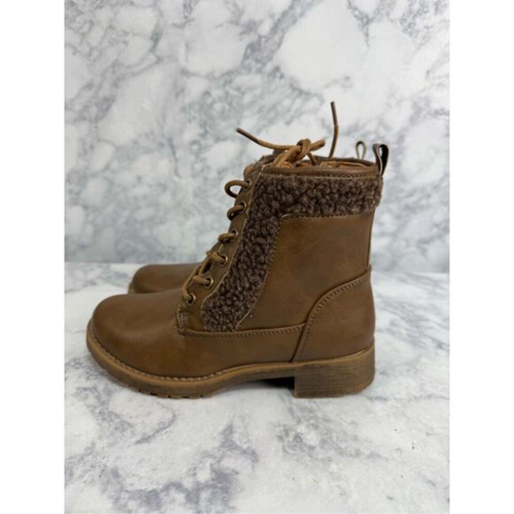 GC Shoes Girls Combat Boots sz 2 Sherpa NEW #20-E